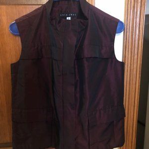 SHIN CHOI Sleeveless Blouse Top Vest - Black Cherry - Size Small